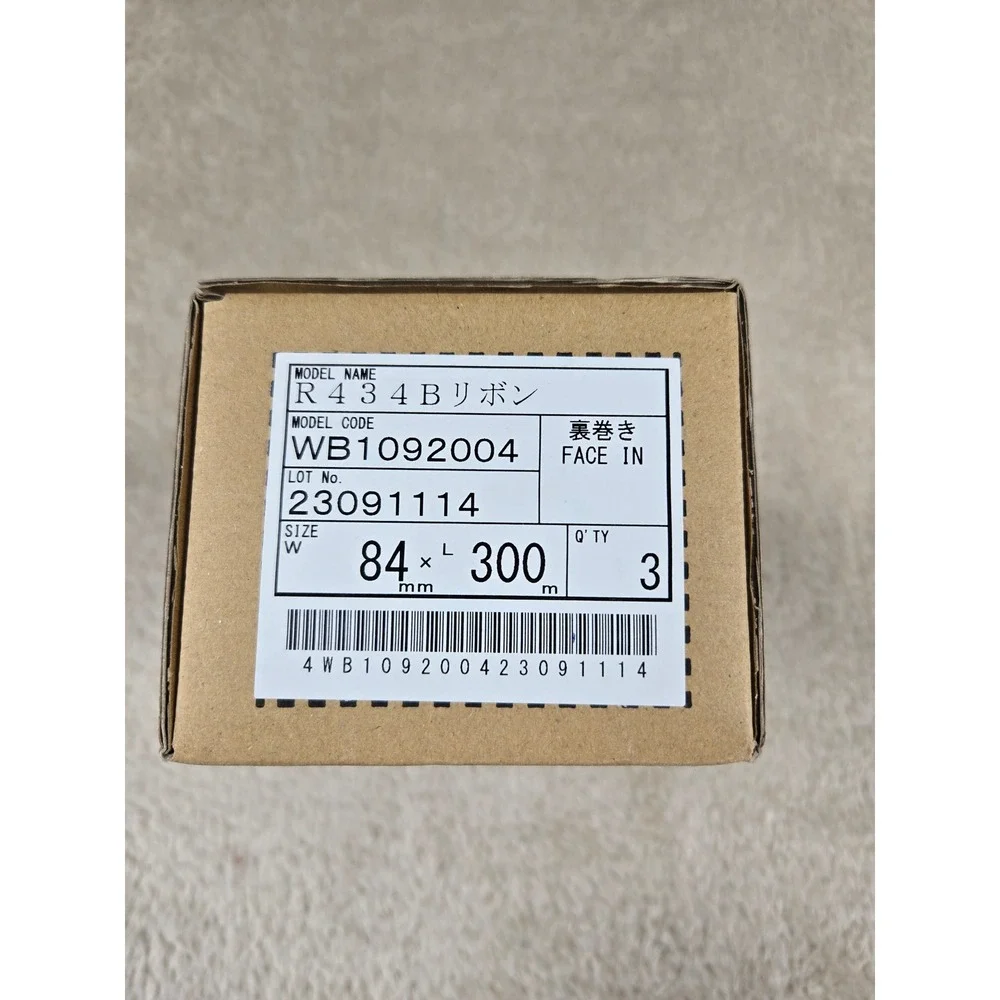 Sato R434B Carbon Ribbon WB1092004 84mm x 300m Face In 3 Rolls Made in‎ Japan